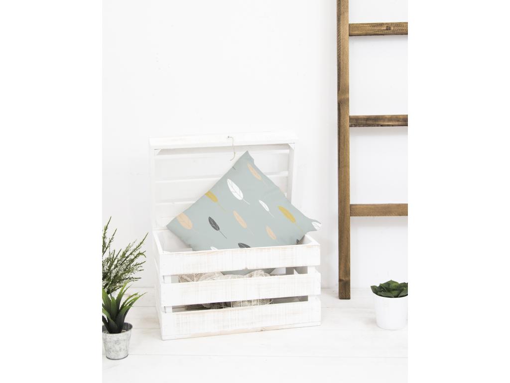Baúl de madera maciza decapado de 39x33x30,5cm - BOX - Decoromantico