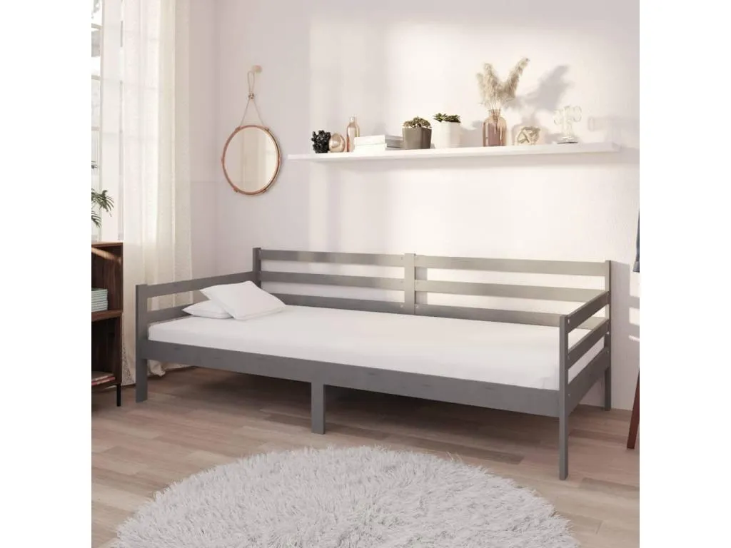 Sofá cama con colchón 90x200 cm Gris Mueblesclasic maciza de Mueblesclasic