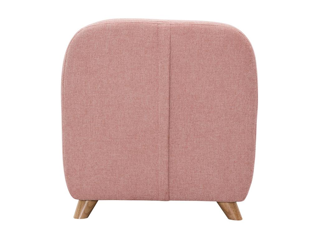 Sillón para niños nórdico de tela efecto aterciopelado texturizado rosa y madera Luzssnh