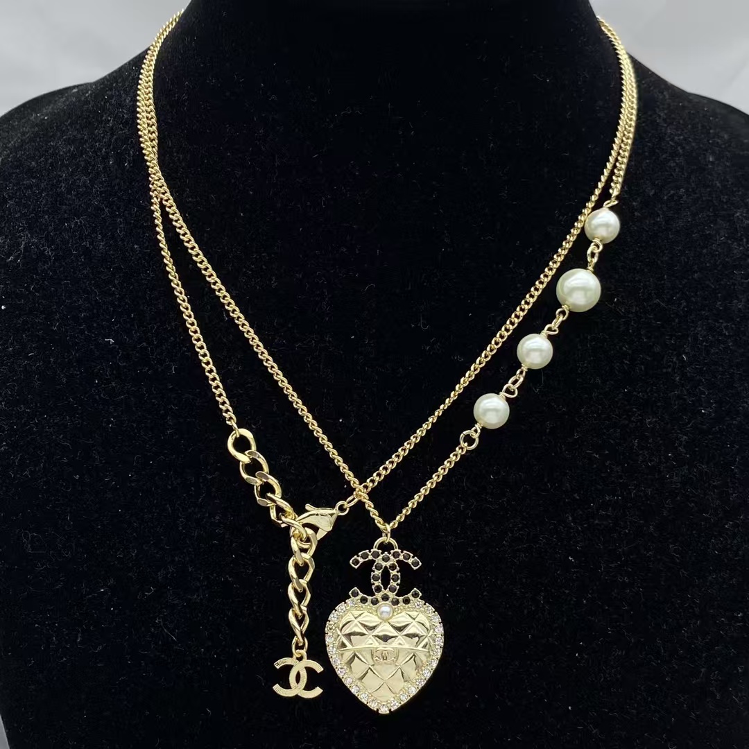 Chanel Multi Wear Ways Heart Pendant Long Chain Necklace - Original Replica Club