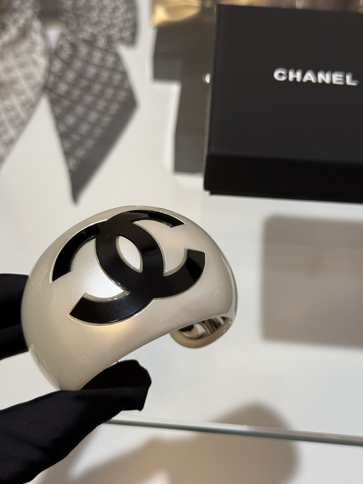 Personality Chanel 25C Wide Bracelet CC Cuff Bangle - Original Replica Club