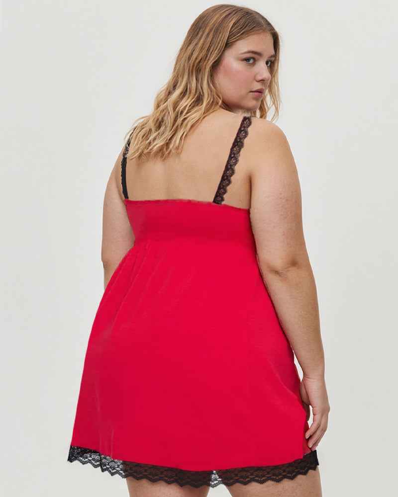 Plus Size Comfy Lace-Trim Chemise