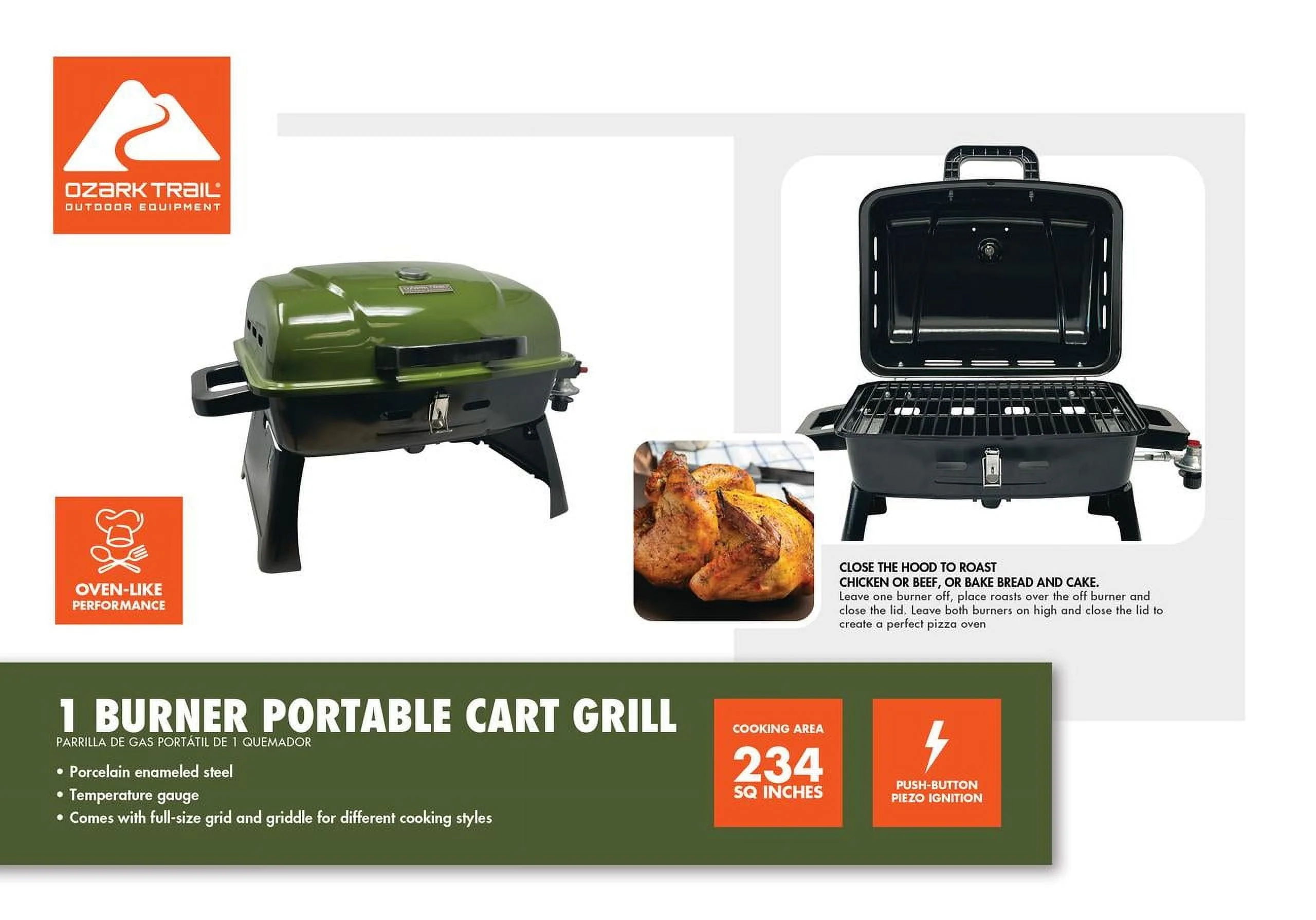 Ozark Trail Portable 1 Burner Gas Grill with Interchangeable Griddle Plate - Image 10