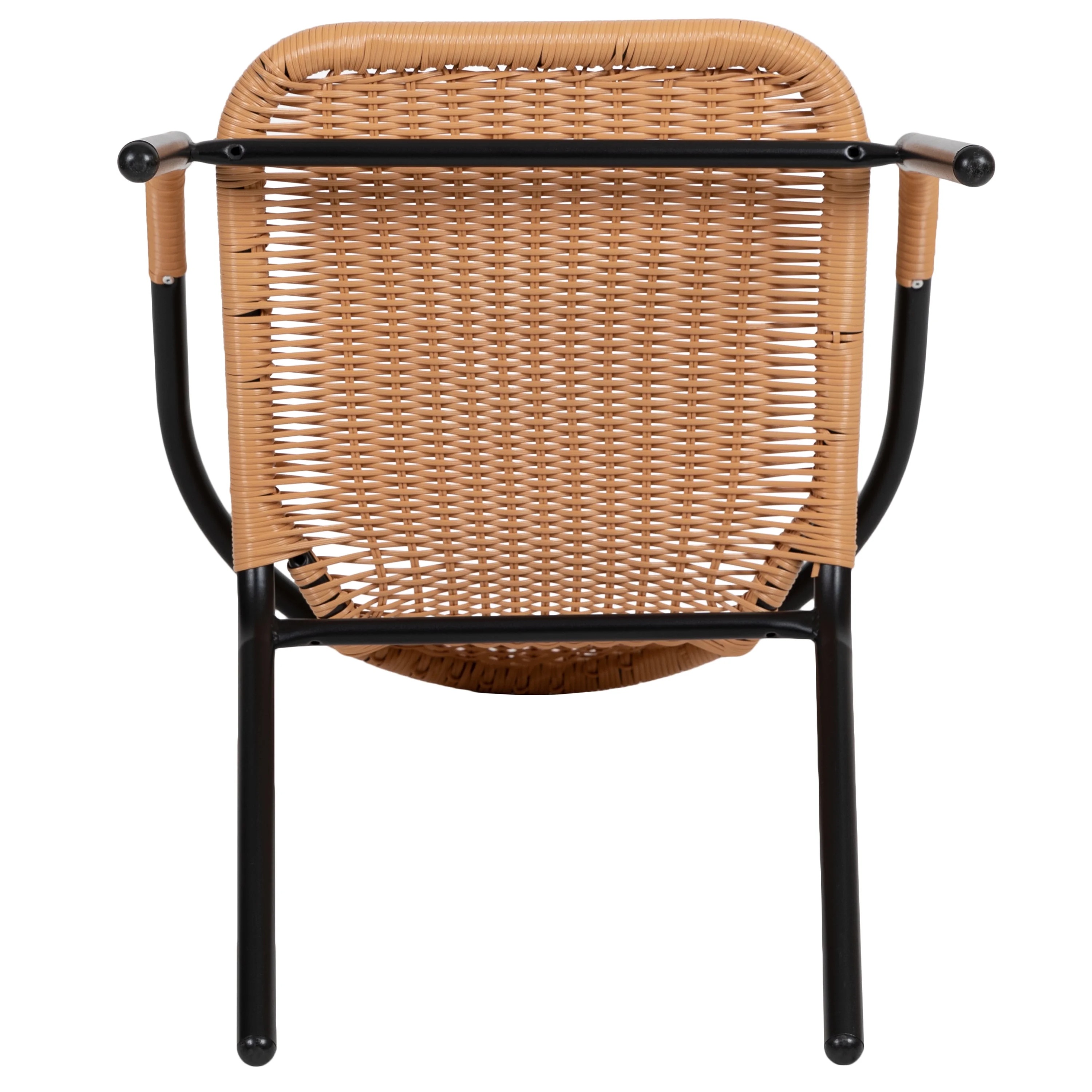 Emma + Oliver Indoor/Outdoor Stacking Rattan Restaurant Patio Chairs, Set of 2, Gray - Image 42