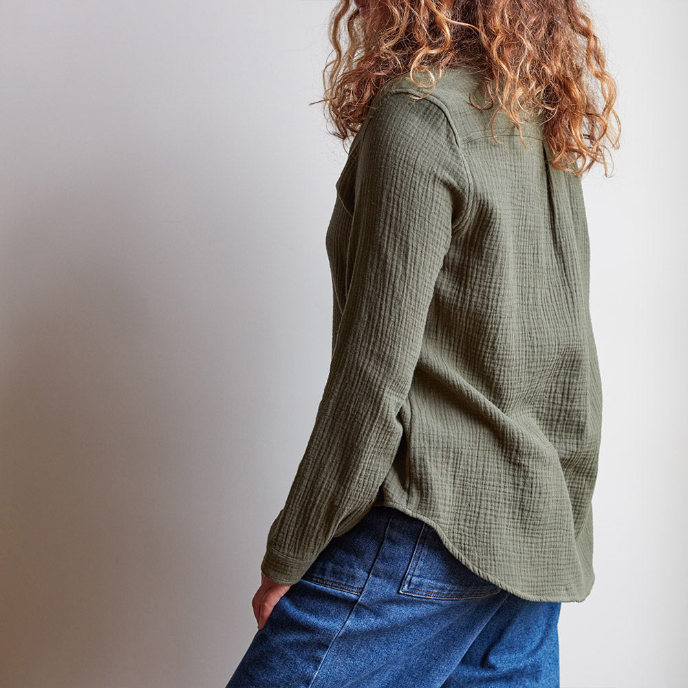 Merci - Chemise en gaze de coton - Kaki