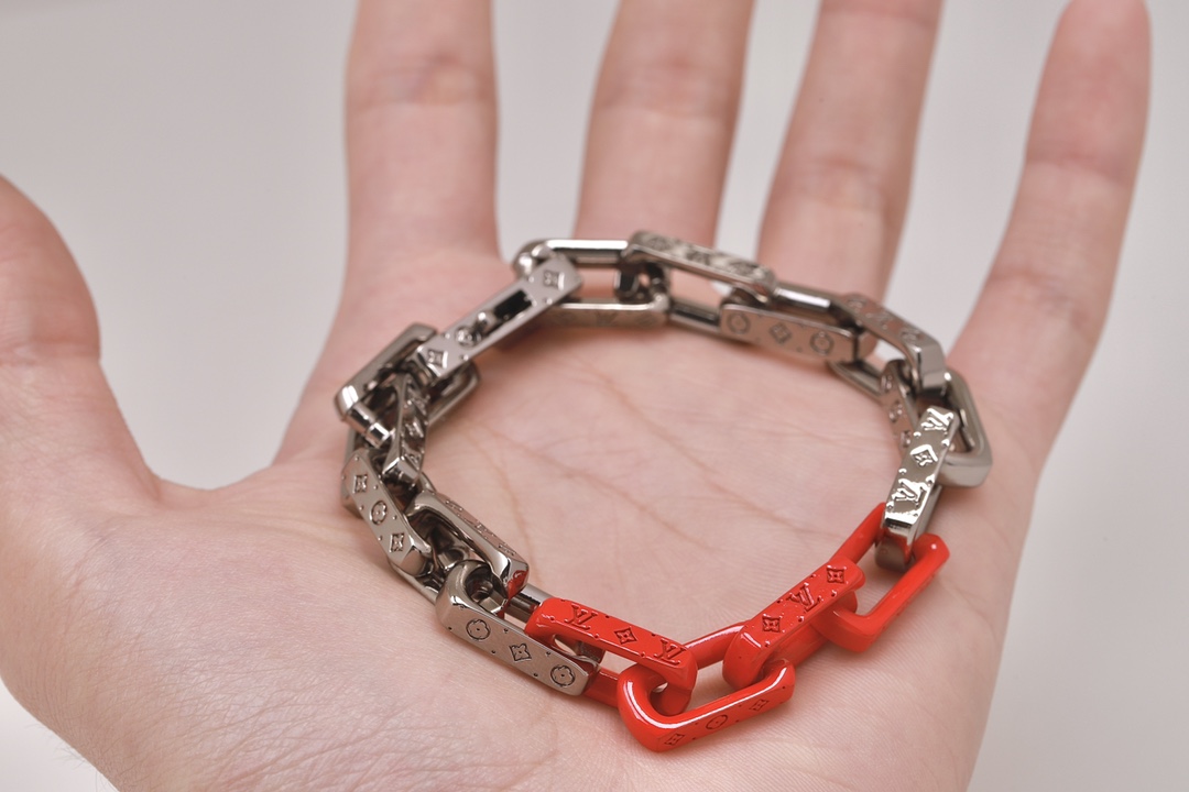 Louis Vuitton Orange Silver Monogram Bracelet - Original Replica Club