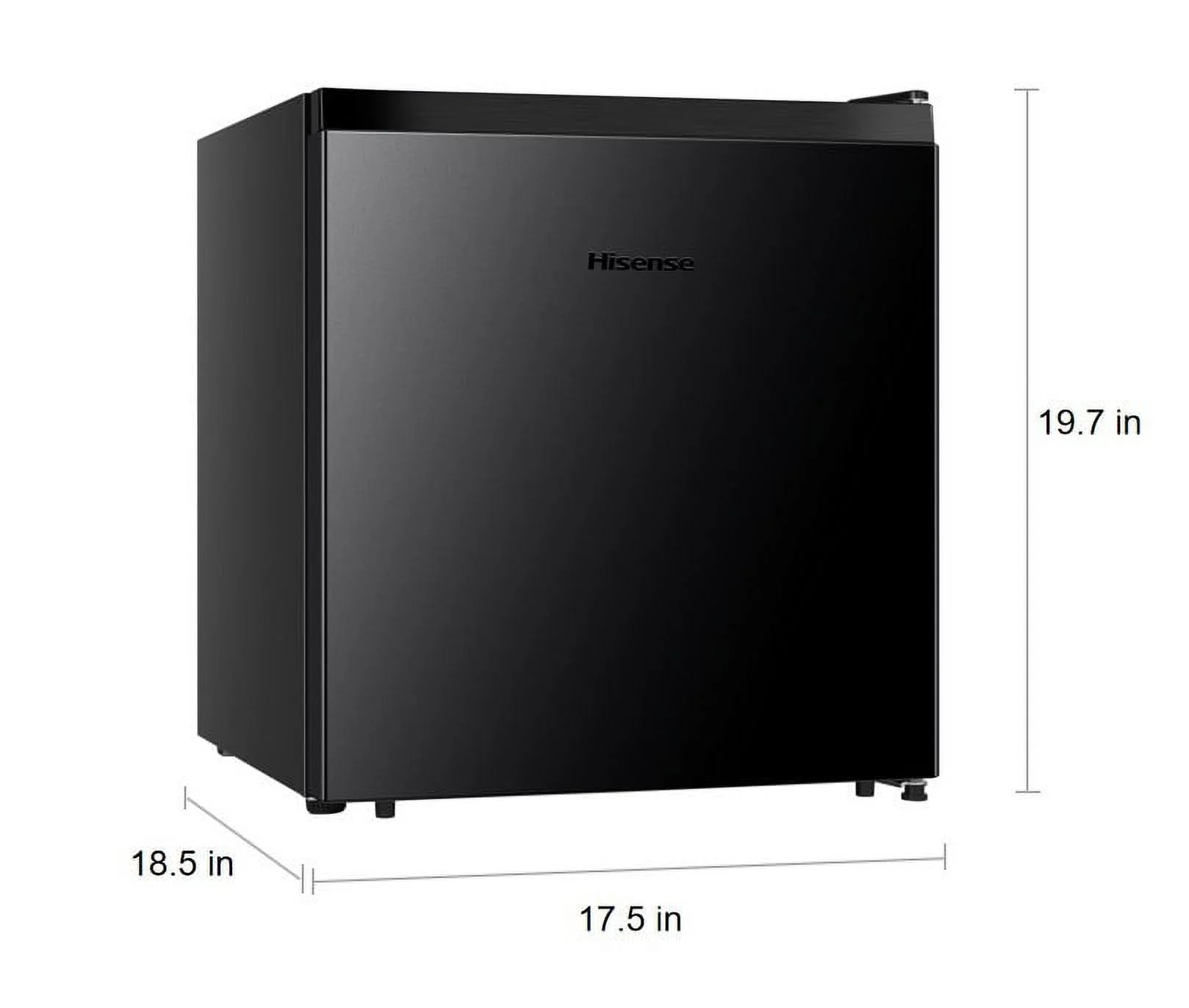 Hisense 1.6 Cu ft Single Door Mini Fridge, Black, Energy Star, 1 Year Warranty, WMS017M6XBE New - Image 2