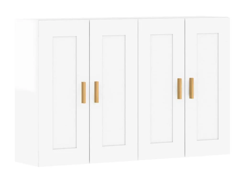 Armarios de pared 2 unidades Lluesmamuebles de ingeniería blanco brillante
