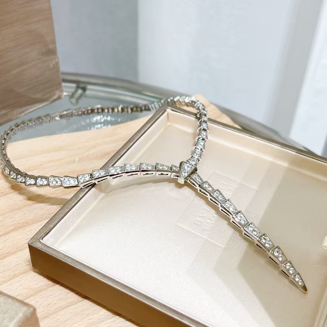 Bvlgari Serpenti Viper Necklace - Full Diamond - Original Replica Club
