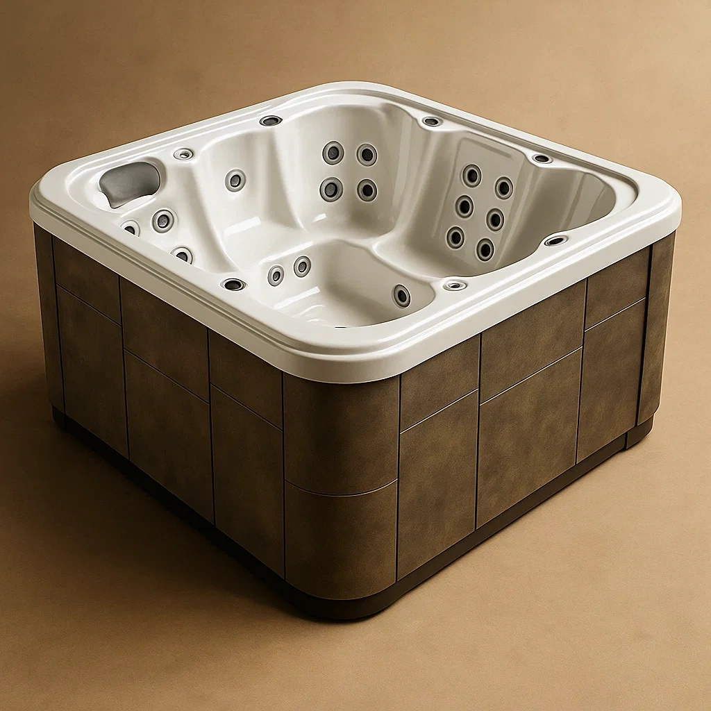 Spas rígidos 220x220x95 cm 5 plazas cuadrado marrón/blanco aDcdZrU427kL