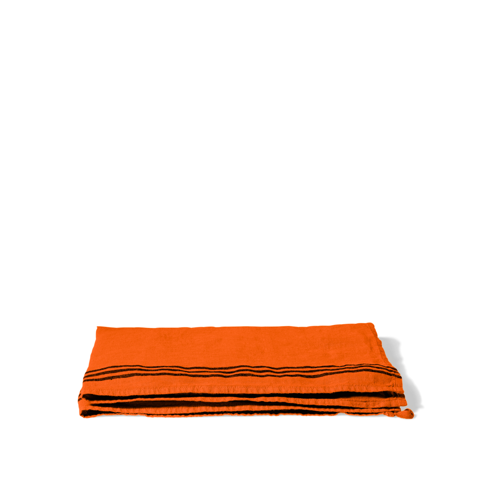 Torchon en lin lavé - Orange Zeste