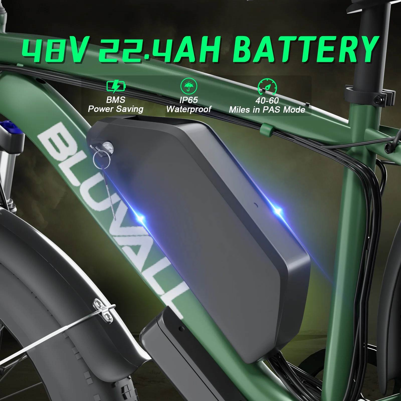 Ebike for Adults, 2000W 26" Fat Tire Electric Bike, 35MPH AWD Dual Motor Mountain Ebike, 48V 22.4AH Battery Dual Hydraulic Brakes - Image 3