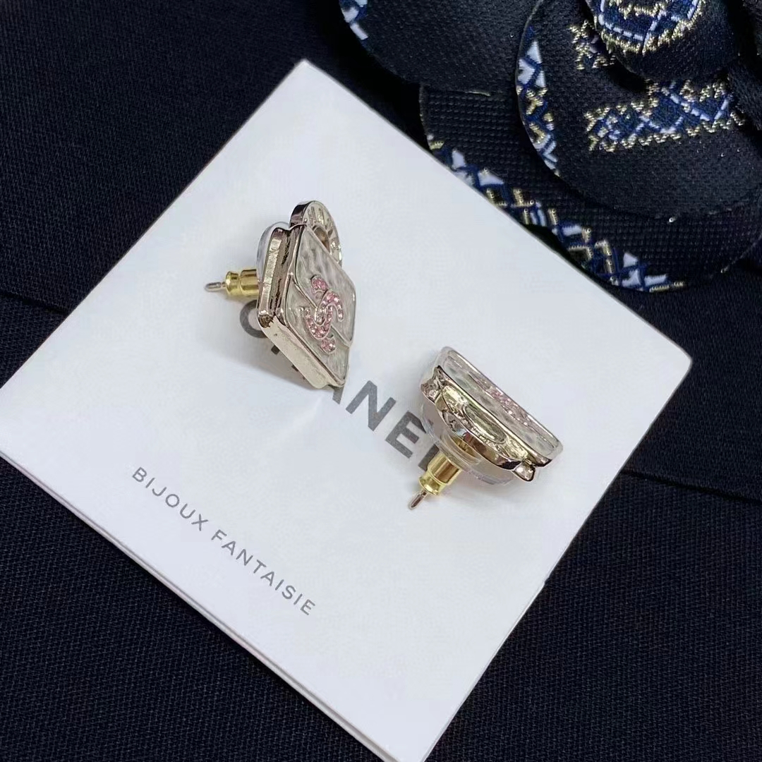 Chanel Pink Double C Lock Earrings - Original Replica Club