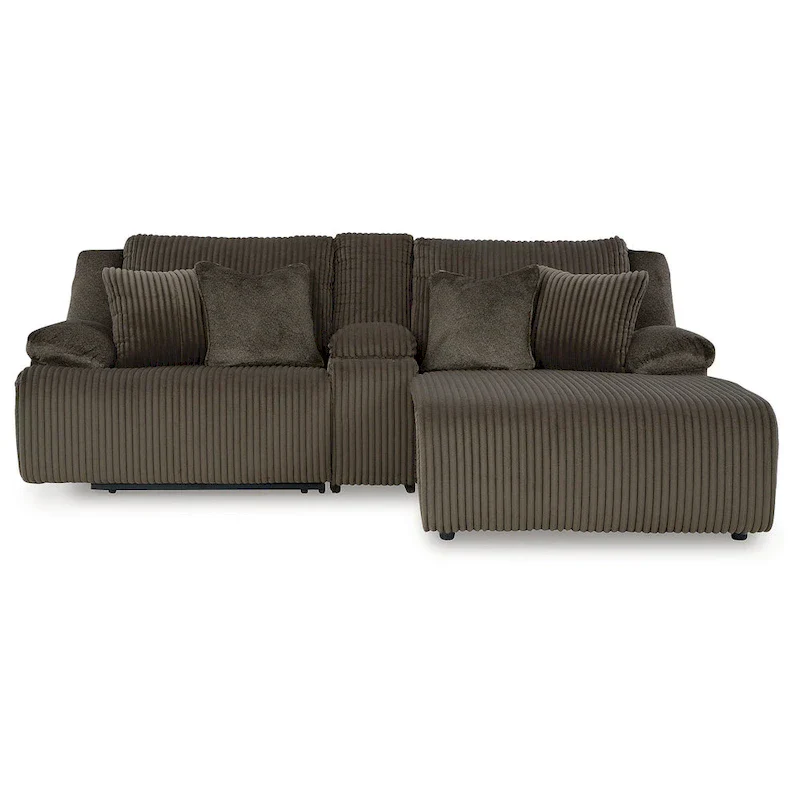 Signature Design by Ashley Top Tier 3-Piece Reclining Sectional Sofa with Chaise - Dimensions: 105W x 74D x 41H