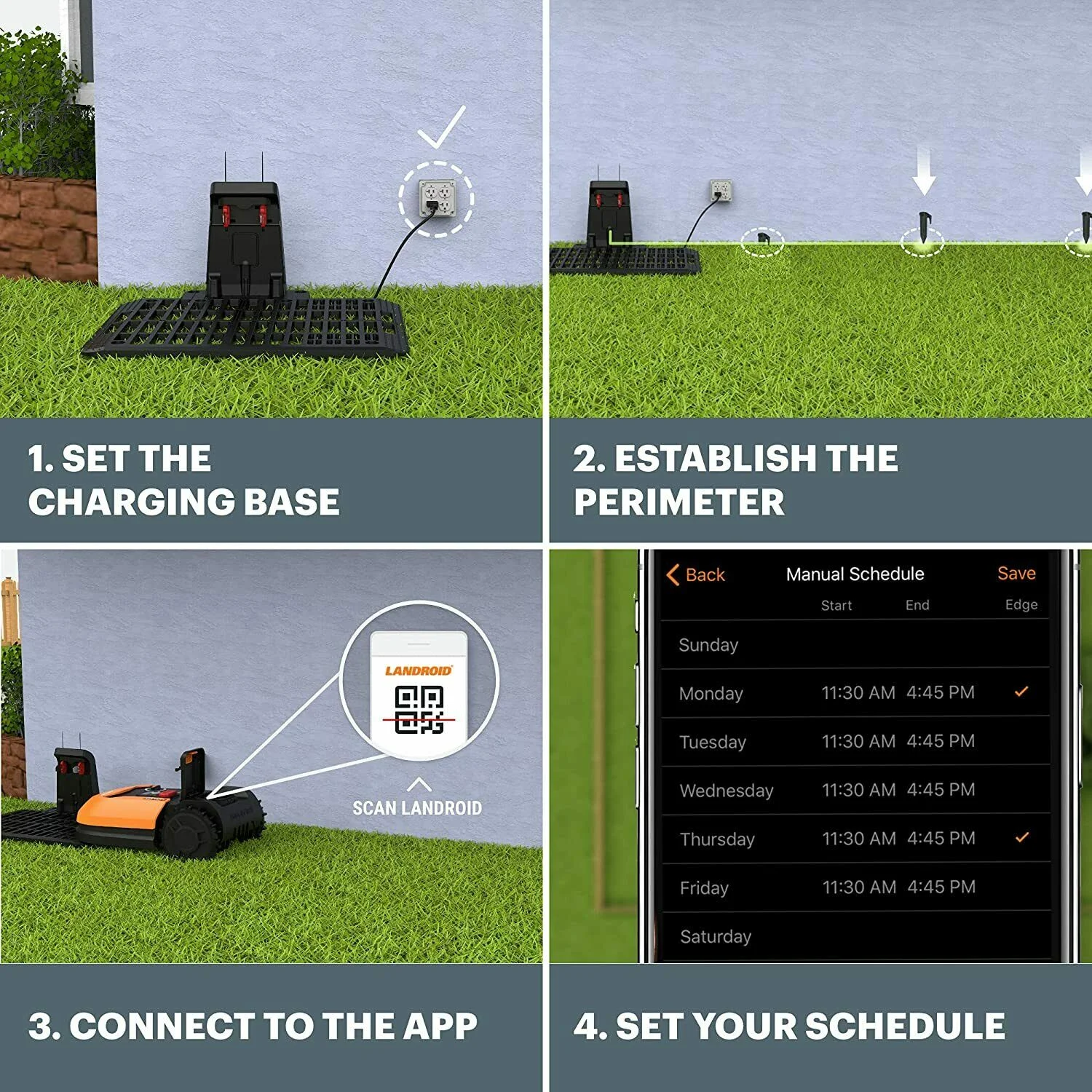 Worx WR165 Landroid S 20V 2.0Ah Robotic Lawn Mower (1/8 Acre) (Battery & Charger Included) - Image 10