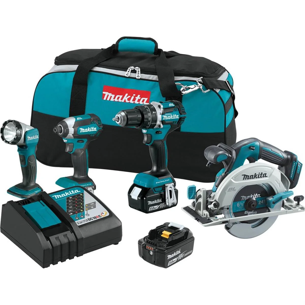 Makita 18V LXT Lithium-Ion 4-Pc. Combo Kit (5.0Ah) - Image 2
