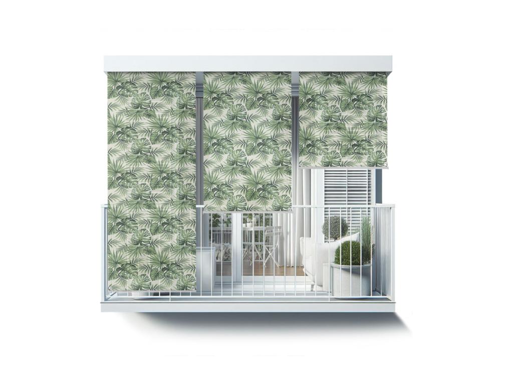 Persiana enrollable moderna para exteriores - 150x180 cm - Hojas de plantas tropicales Cortinas enrollables para balcones, Cortinas enrollables para balcones y Cortinas para protección solar