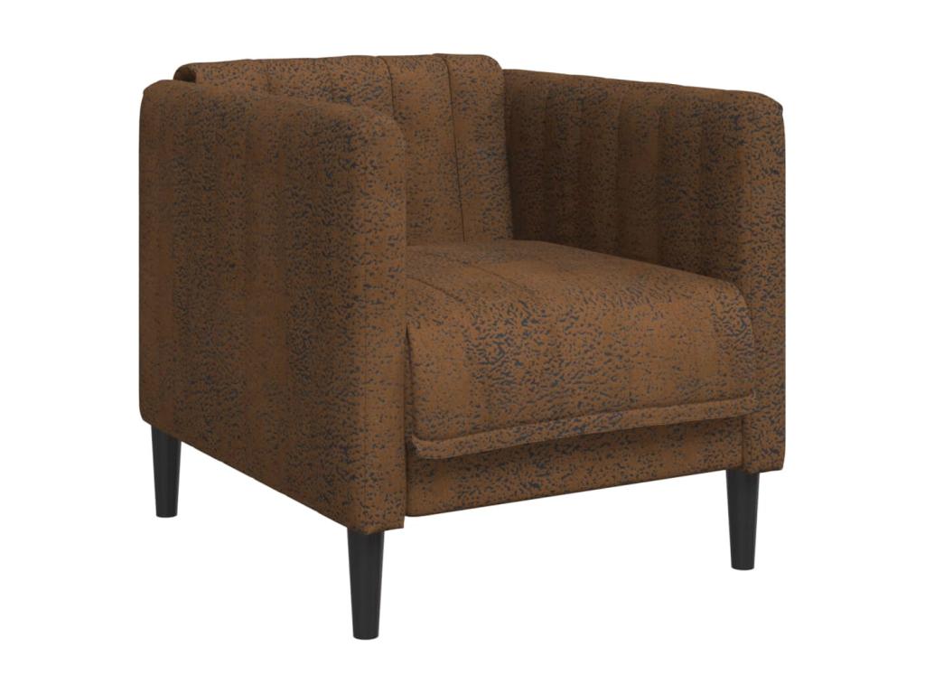 Sillón de cuero sintético de ante marrón