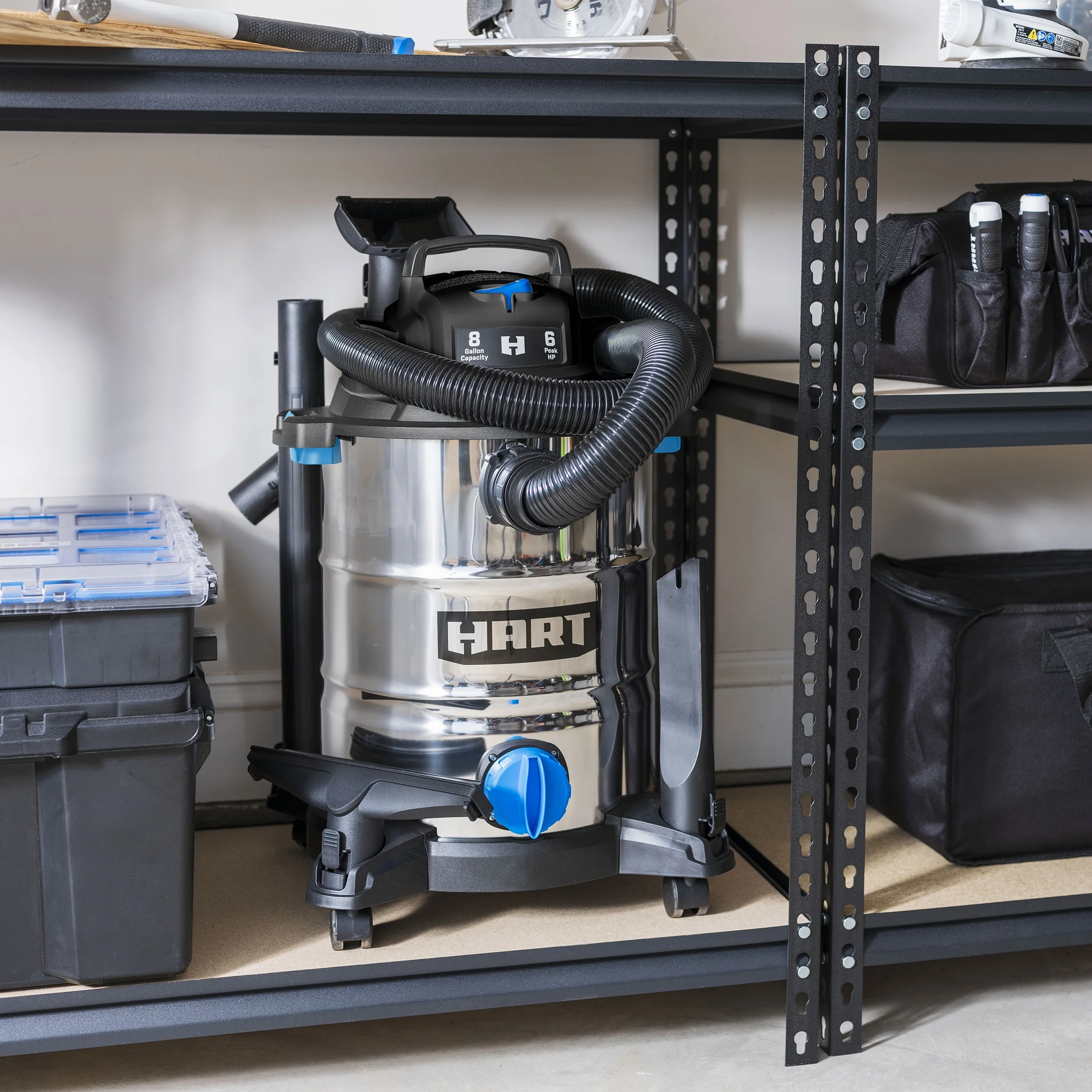 HART 8 Gallon 6 Peak HP Stainless Steel Wet/Dry Vacuum, VOC812SF 3703 - Image 6