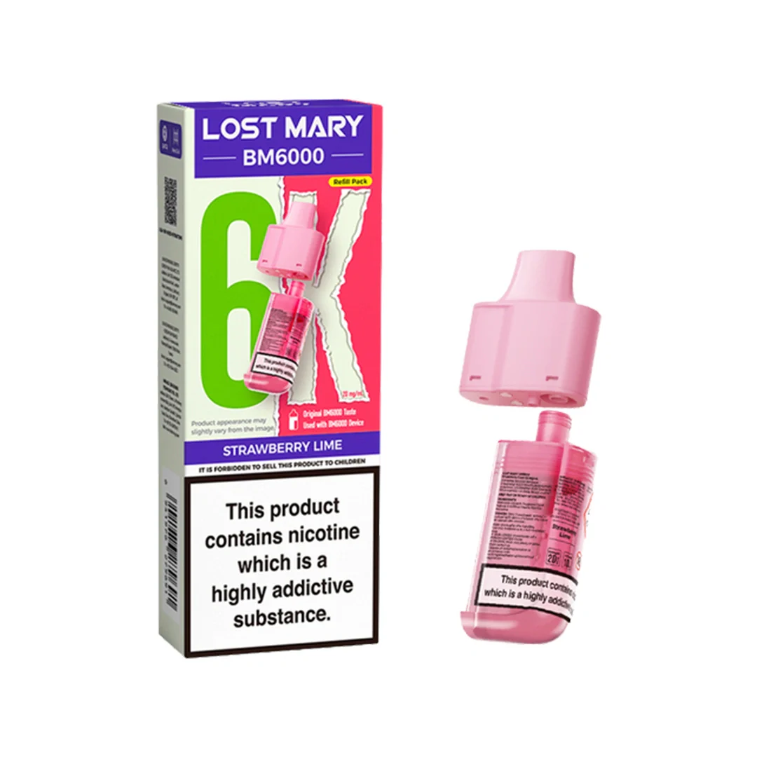 lemon lime lost mary 6000 Lost Mary Refillable Vape Price Miami Mint Lost Mary MT35K Turbo Lost Mary  Nera Fullview Refill Pods main image 0