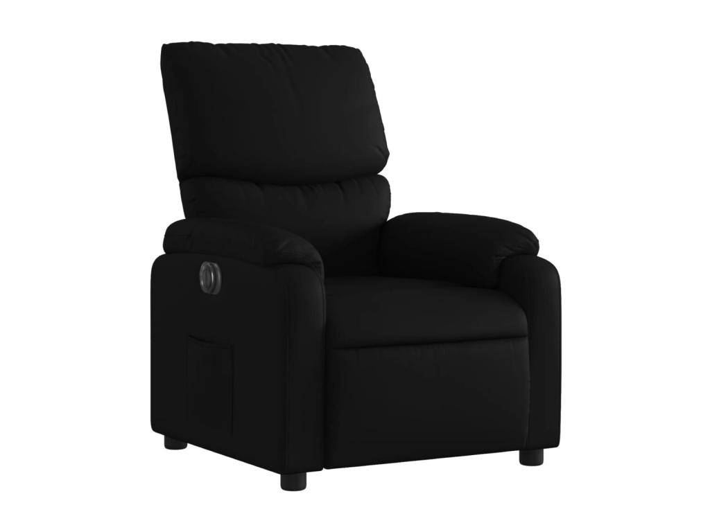 Sillón reclinable eléctrico de cuero sintético negro