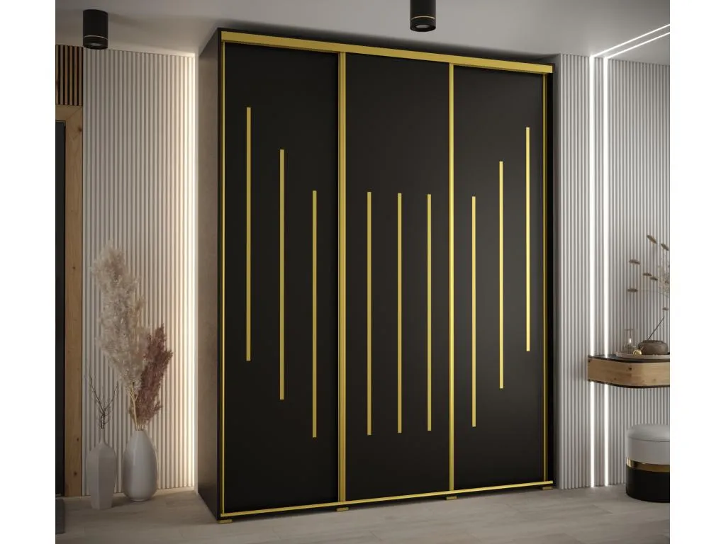 ARMARIO Casabellaes 8 DE PUERTAS CORREDERAS 235.2/200/60 3 puertas (Negro/Negro/Oro) 71813GRVZ