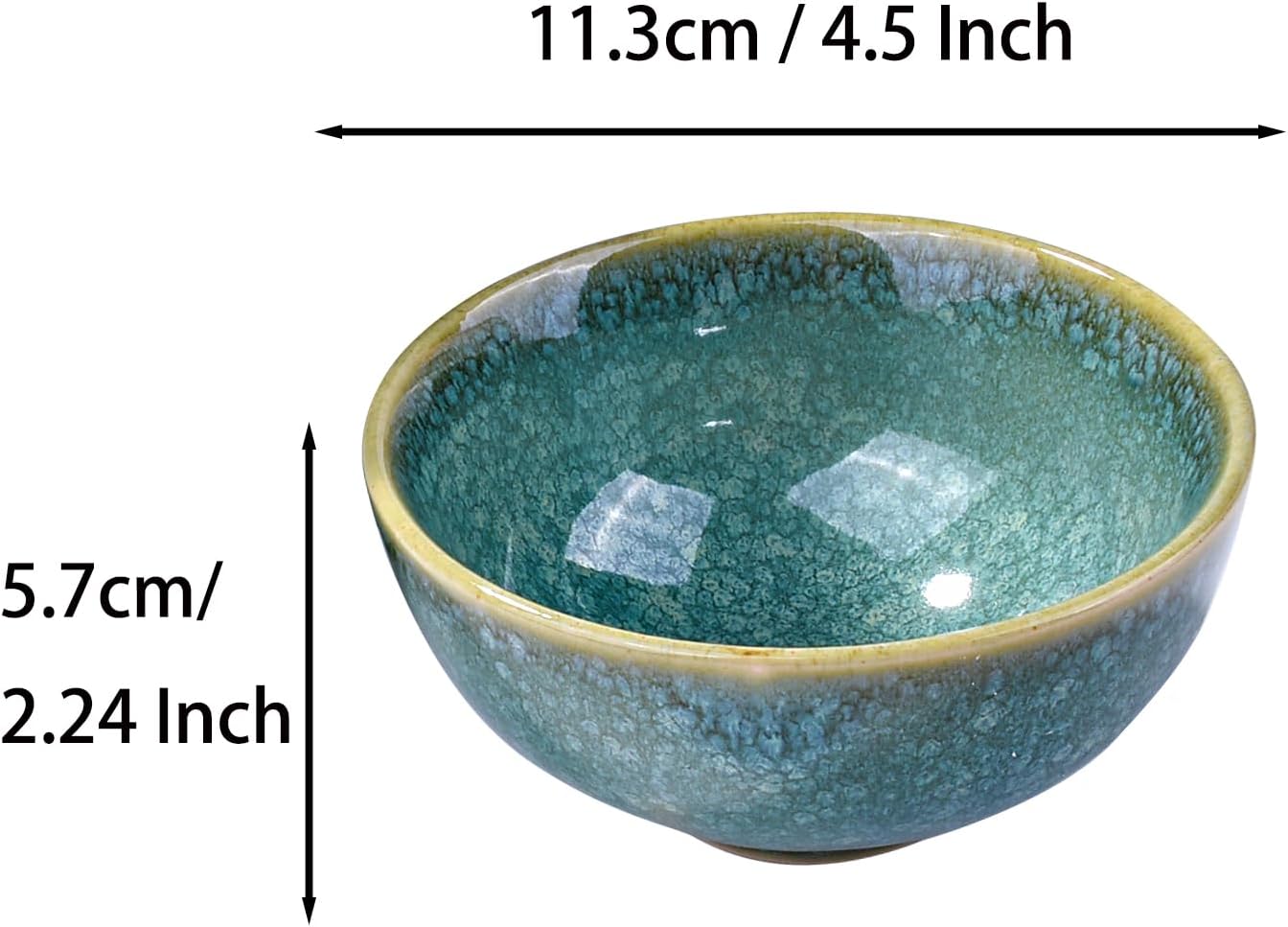 Porcelain Rice Bowls Ceramic Sushi Bowl Set of 4 Perfect for Soup Cereal Oatmeal Fruit Rice Microwave and Dishwasher Safe Green