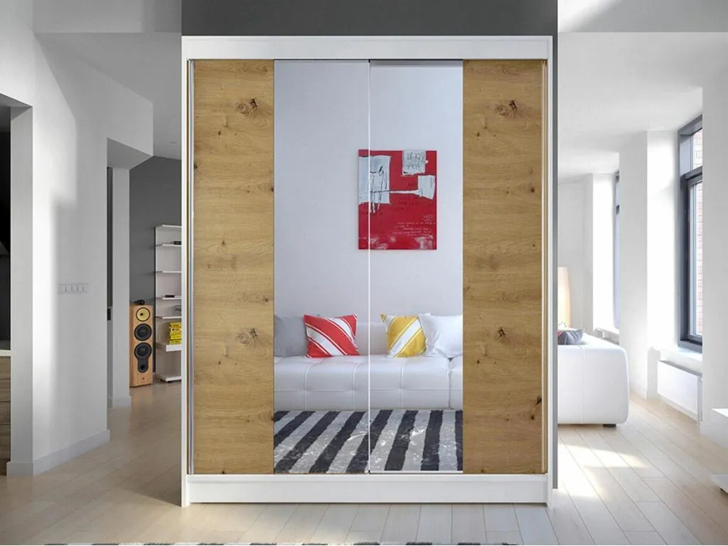 Armario Prietocasa 141 Prietocasa Artisan | Blanco 200x150x58cm Puertas de armario - Correderas