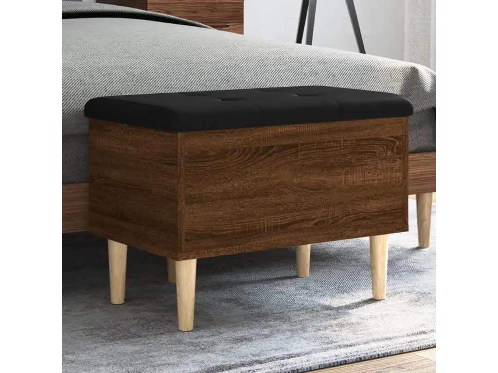 Banco con almacenaje madera ingeniería roble marrón 62x42x46 cm wzb3373192