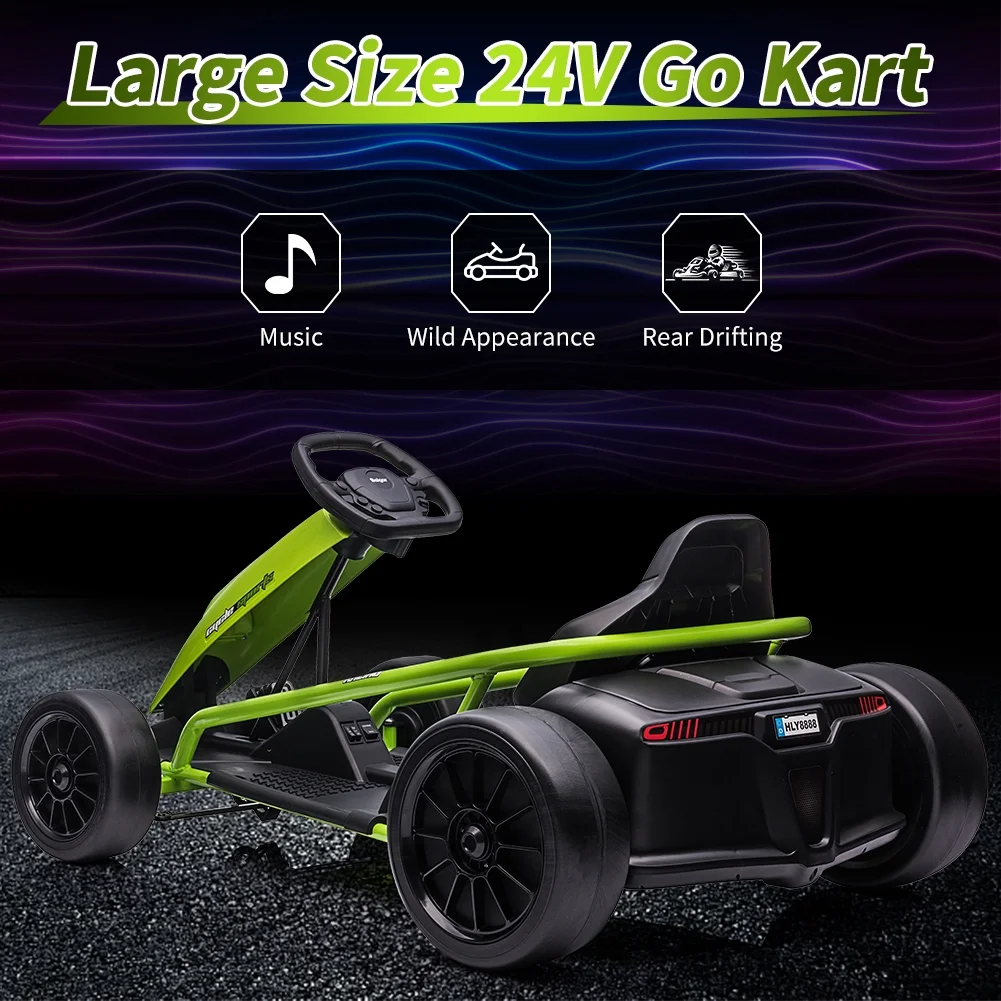 Kojooin Go Kart for Kids,24V Battery 300WX2 Motors Pedal On Foot Go Cart,8MPH High Speed Drifting Car with Slow Start Function,Rose red - Image 25