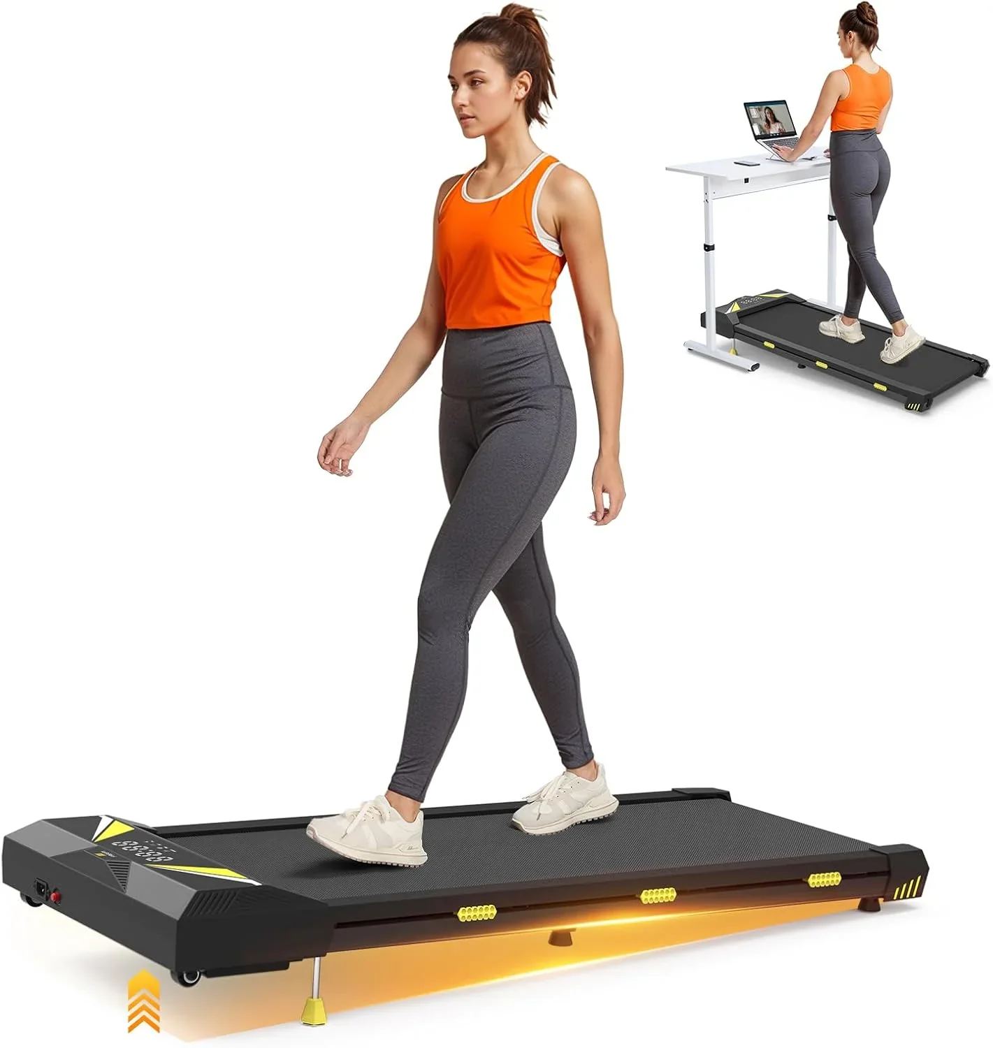 Walking Vibration Pad with APP, 3 in 1 Under Desk Treadmill, 2.5HP Low Noise Walking Treadmill Pad with Remote Control,Portable Treadmills for Home Office