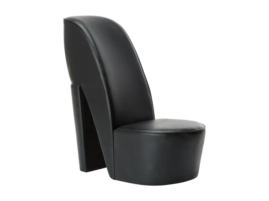 Sillón con forma de zapato de tacón cuero sintético negro