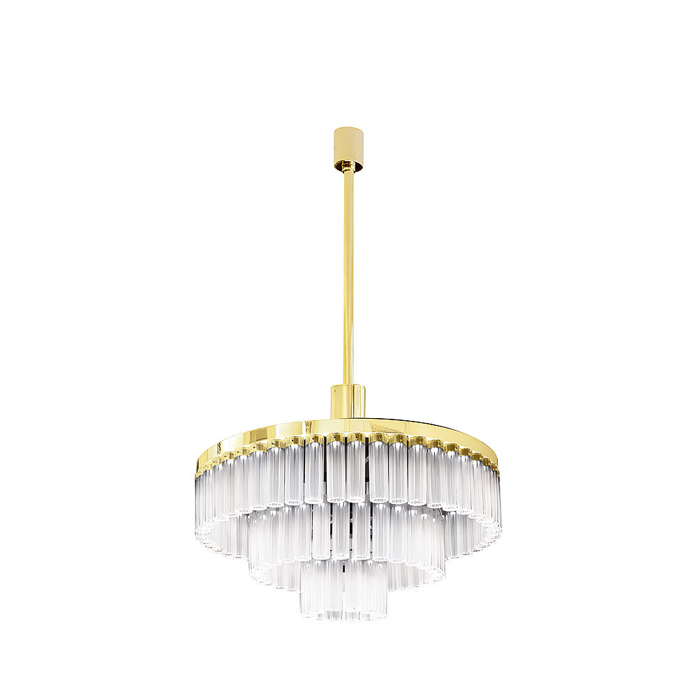 LUSTRE ORGUE - CRISTAL INCOLORE, FINITION DORÉ