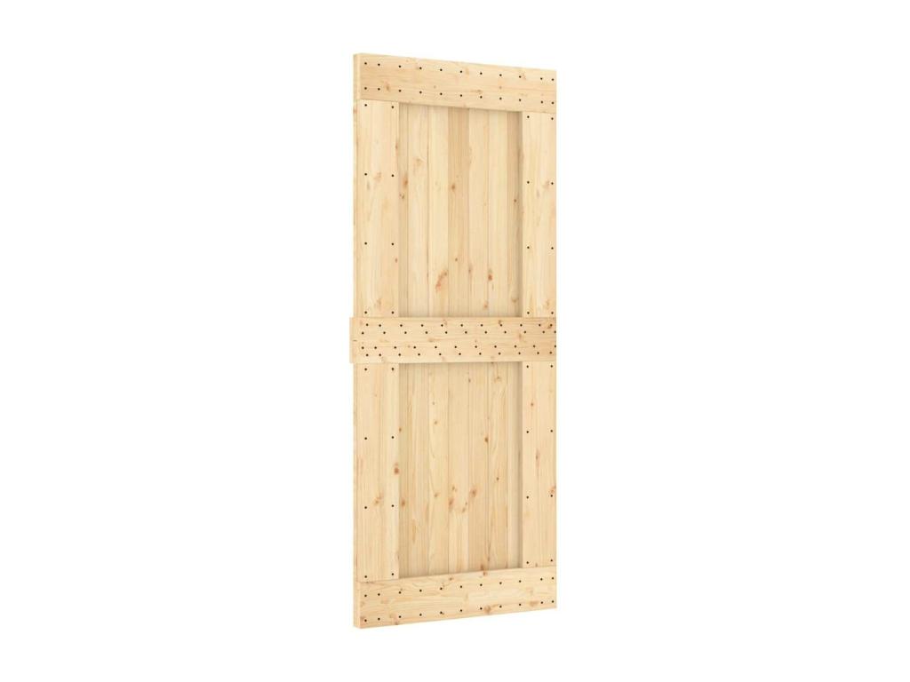 Puerta corredera con herrajes madera maciza de pino 85x210 cm