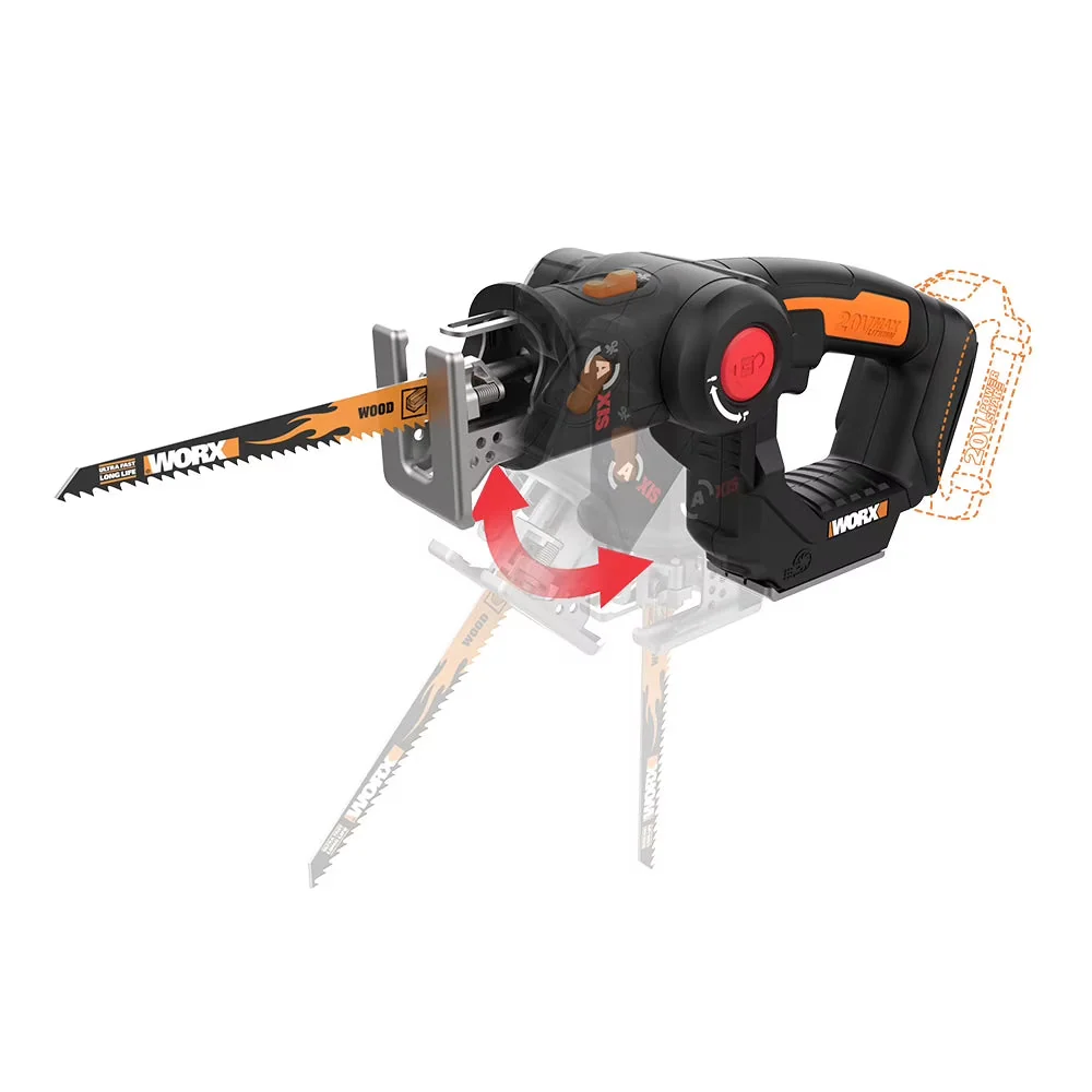Worx 20V Power Share Axis Cordless Reciprocating & Jig Saw - WX550L.9 Worx 20V Power Share Axis Cordless Reciprocating & Jig Saw - WX550L.9