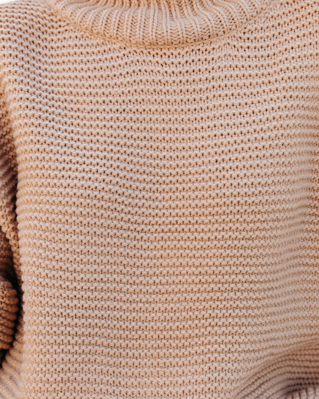 Glacier Mock Neck Knit Sweater - Warm Beige - Se7enfashion