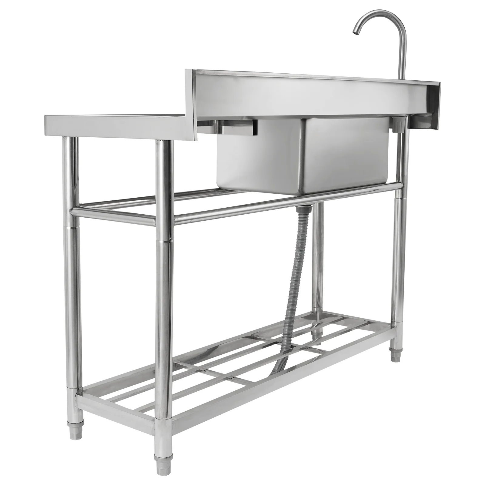 Bentism Silver Stainless Steel 39.4 x 19.1 x 37.4 inches Rectangular Single Bowl Sink - image 6