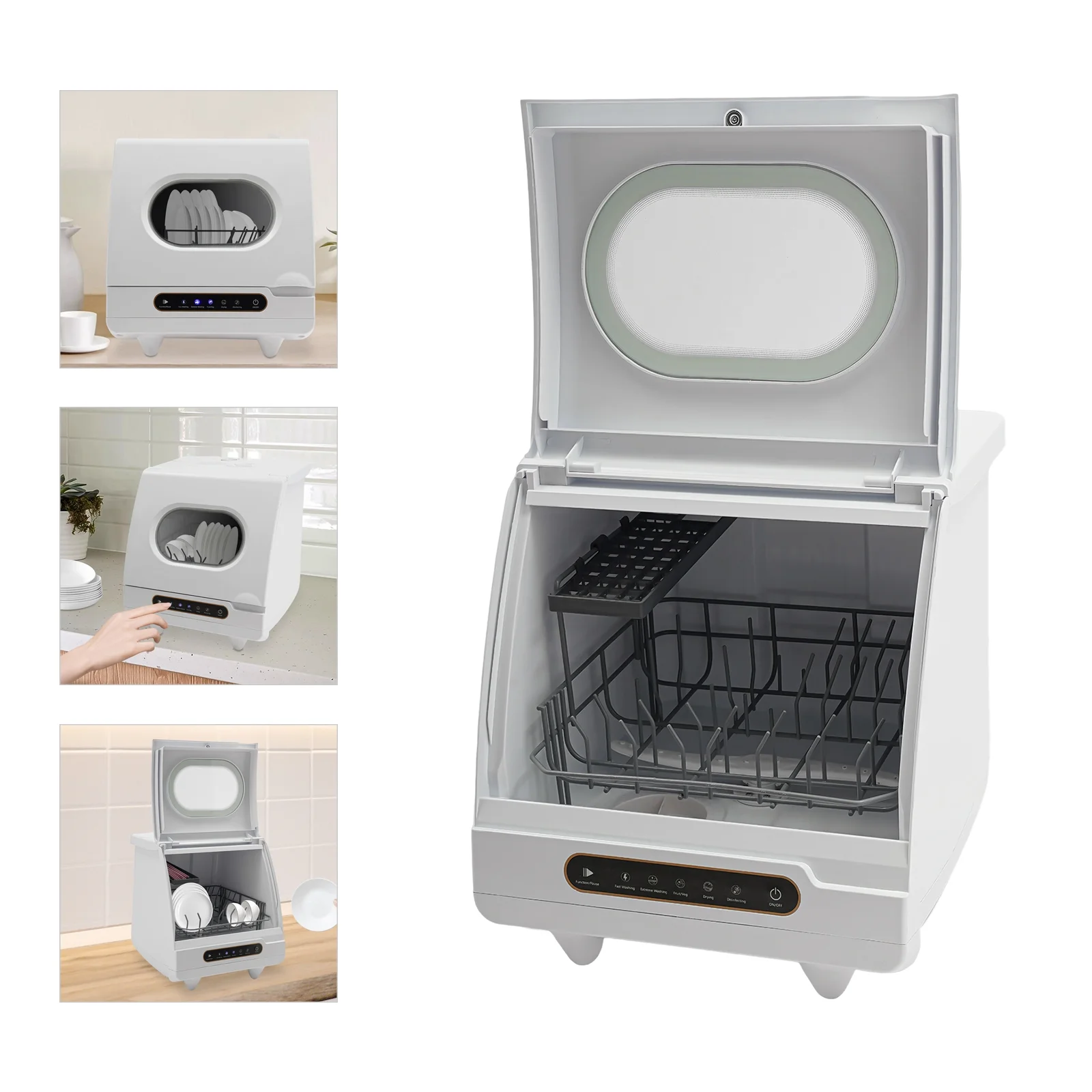 ToppiJoy Portable Countertop Dishwasher with 5 Washing Functions, Quick Wash, Sterilization & Energy-Saving Design -C Ideal for Small Kitchens, Apartments, and Family Homes - Image 6