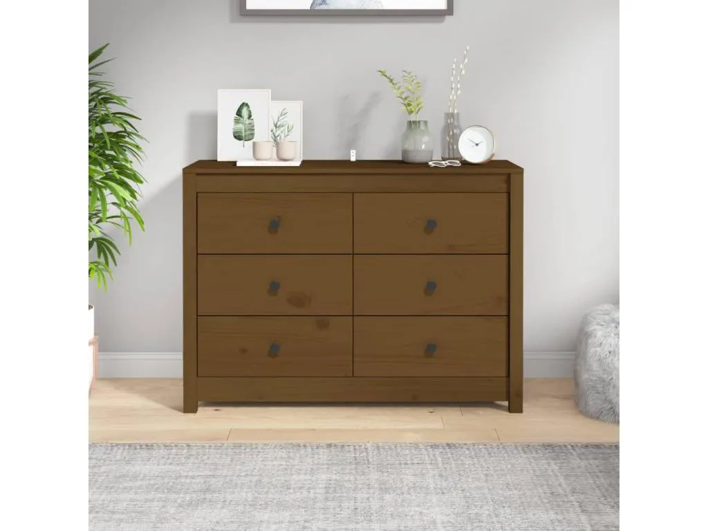 Armario auxiliar Homepleno maciza de Homepleno marrón miel 100x40x72 cm 40091qvqm
