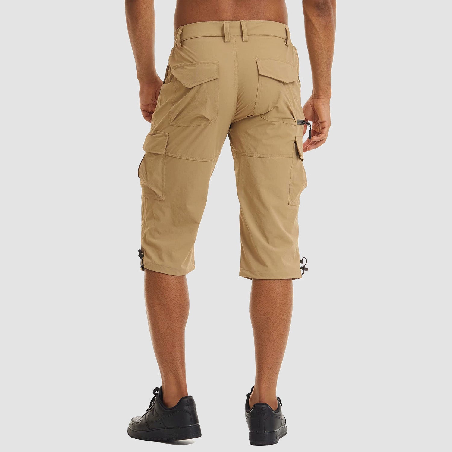 Men's Workout Gym Shorts with 7 Pockets Quick Dry 3/4 Capri for Hiking