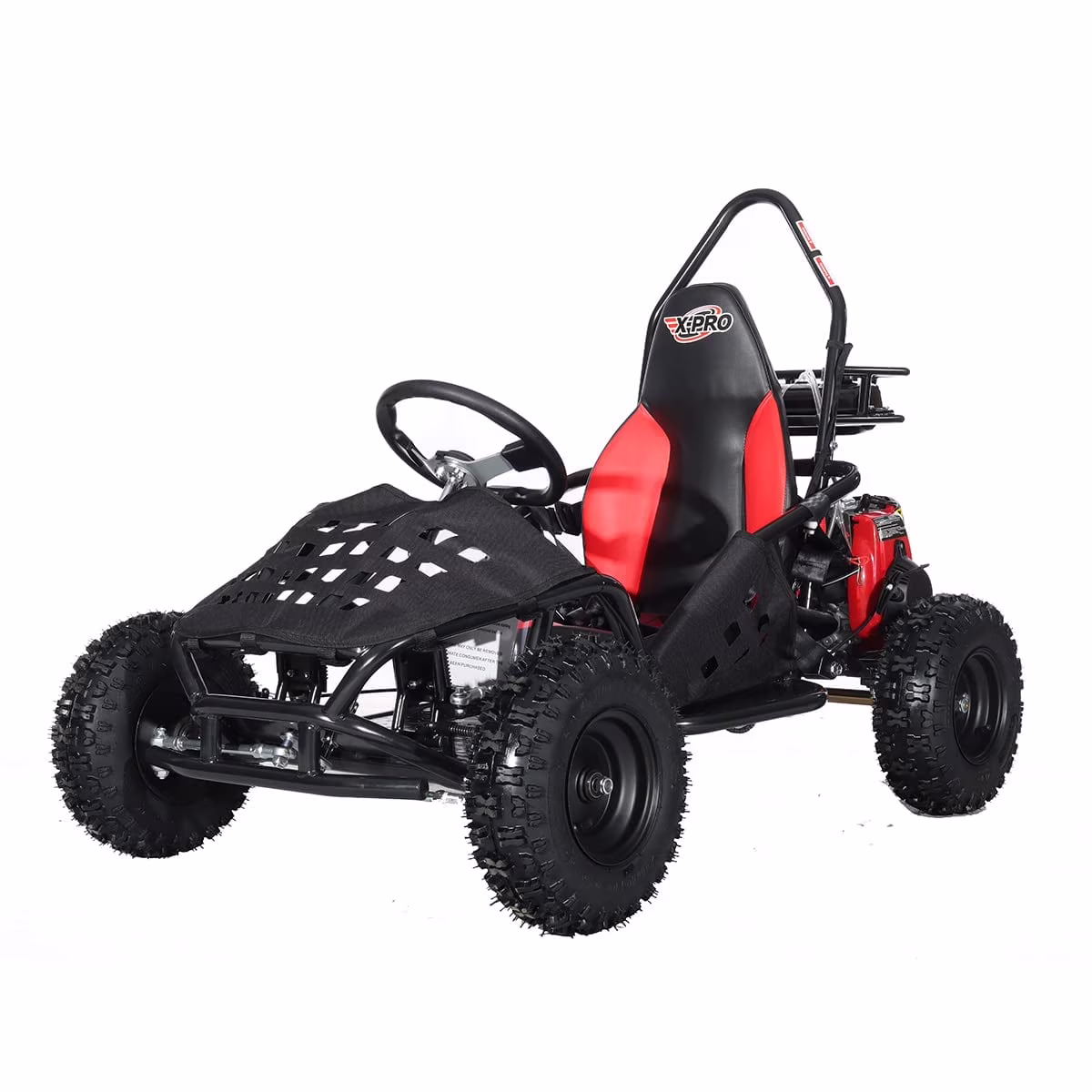 X - Pro Brand New Rover 50cc Gas Go Kart with Pull Start, Rear Disc Brake, 6" Wheels!(Black)