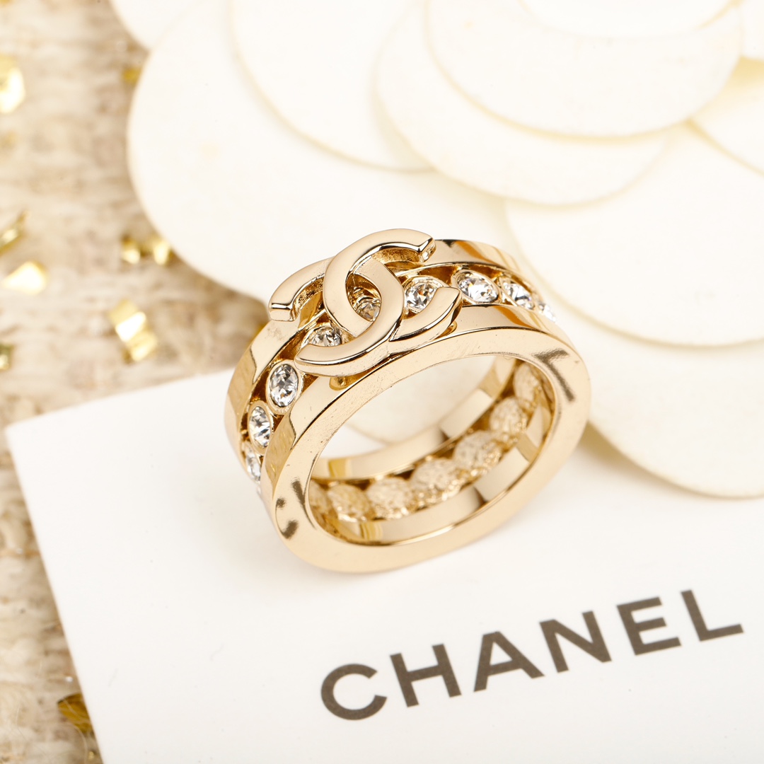 Chanel Full Diamond Wide Coco Ring - Original Replica Club