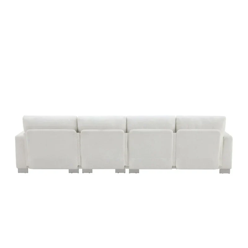 Spacious L-Shaped Chenille Sectional Sofa with Chaise Lounge for Living Room, Apartment, or Office