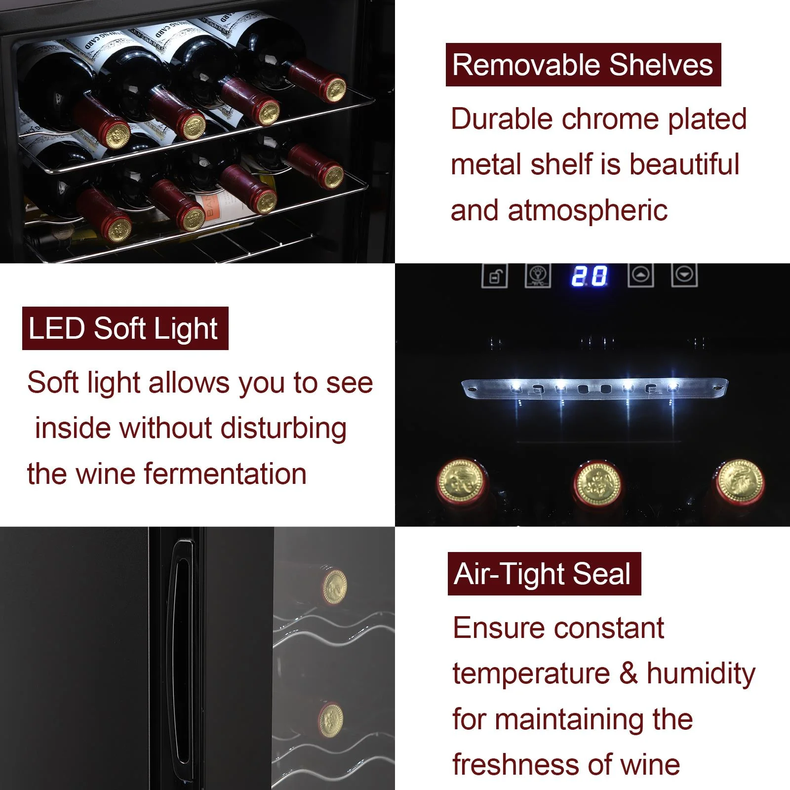 Ktaxon 18 Bottle Compressor Wine Cooler Freestanding Wine Fridge, Fast Cooling, Low Noise - Image 54