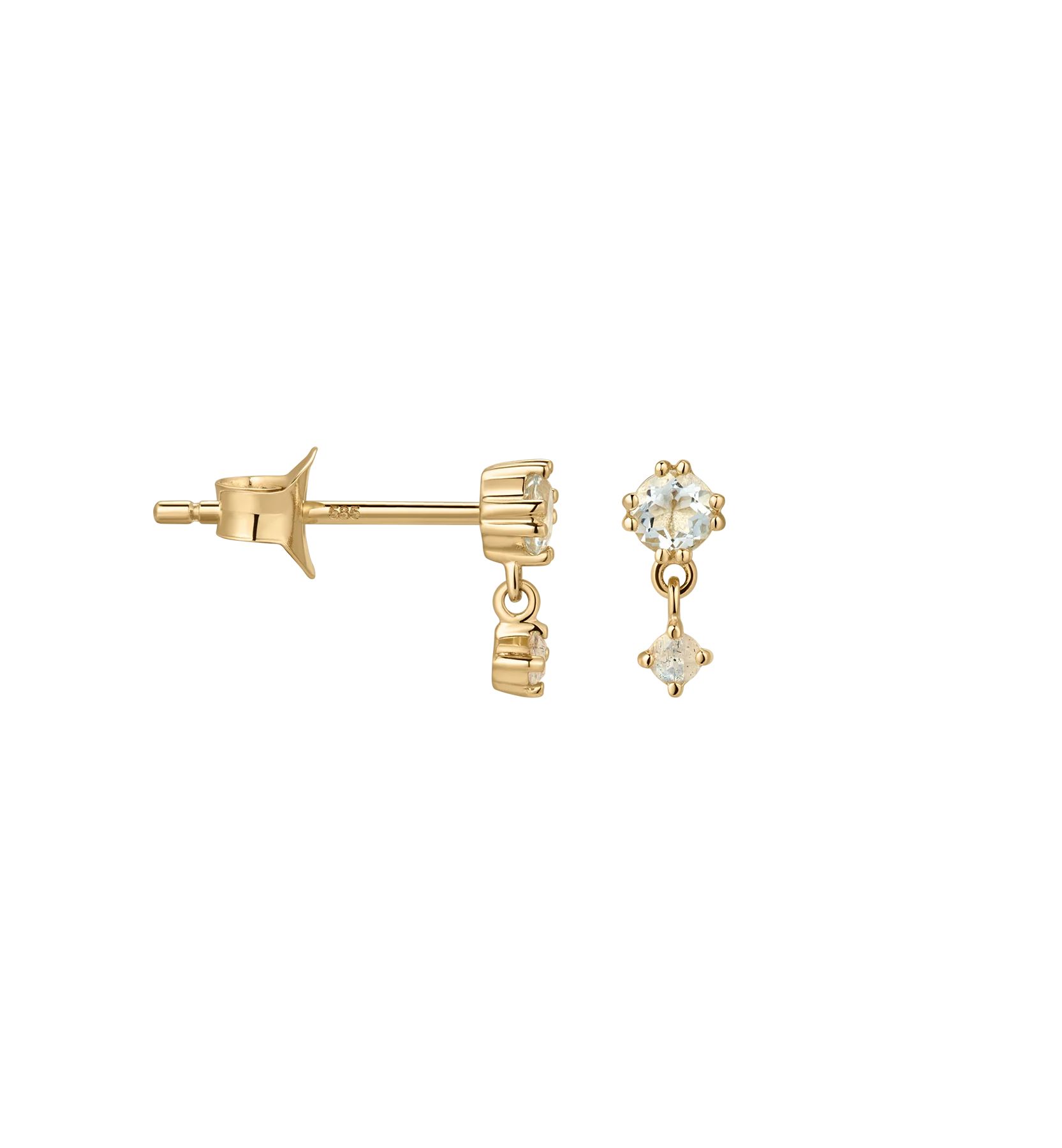 Single Phantom Glow Stud Earring 14K