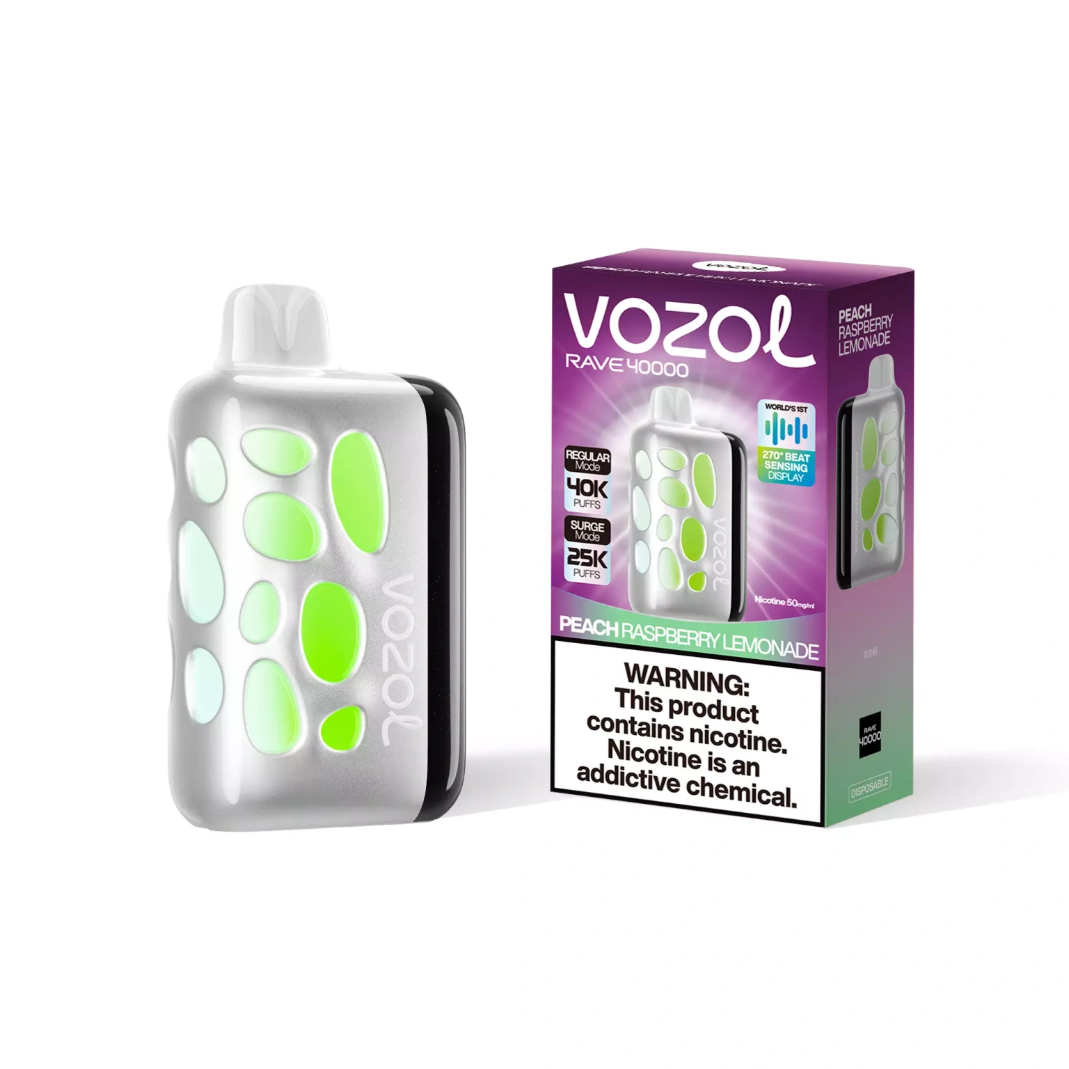 VOZOL RAVE 40000 Disposable Vape | 40000 Puffs RGB Lighting Smart Screen Adjustable Airflow Type-C Rechargeable Vape | vapervz.com