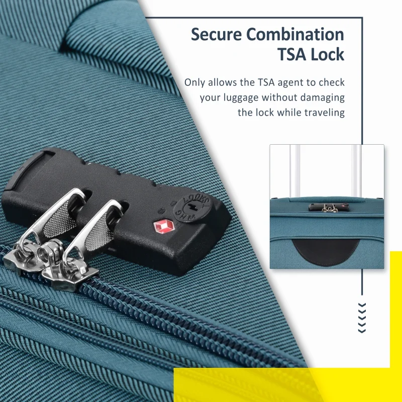 Softside Luggage Expandable 3 Piece Set Suitcase Upright Spinner Softshell Lightweight Luggage Travel Set - Image 63