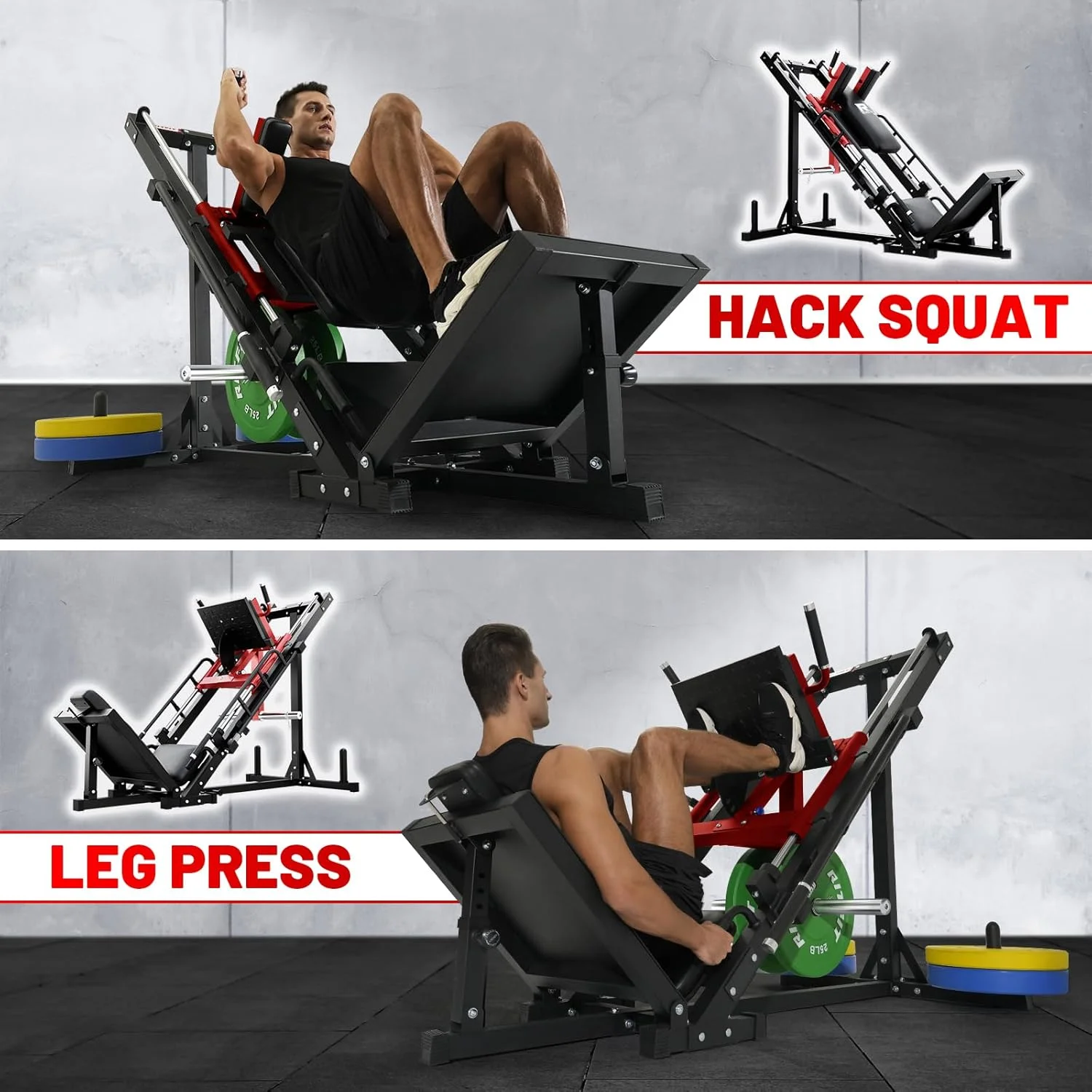 RitFit Leg Press Hack Squat Machine, Professional Adjustable Leg Press Machine for Home Gym with Linear Bearing, Specialty Hack Squat Machine for Full Lower Body Workout with Weight Storage, Pink - Image 23