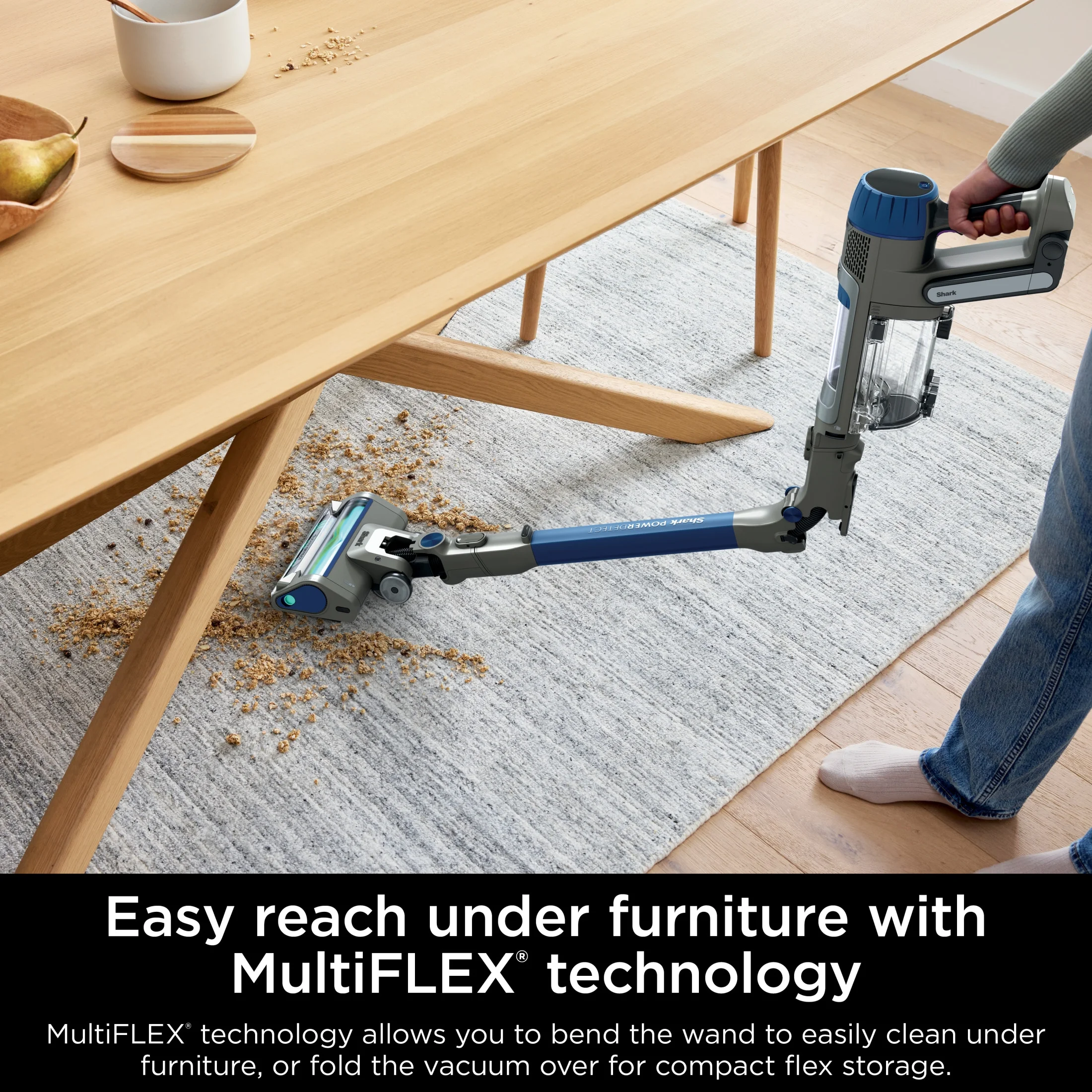 Shark PowerDetect Cordless Stick Vacuum, Multi-Surface, with DuoClean Detect Nozzle and MultiFLEX Wand, Up to 60 Mins Runtime, IP1250 Blue - Image 8