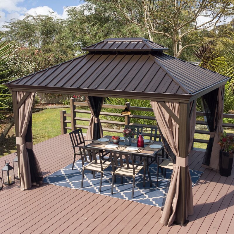 WAYFAIR Dahlin 12 Ft. W X 10 Ft. D Aluminum Patio Gazebo